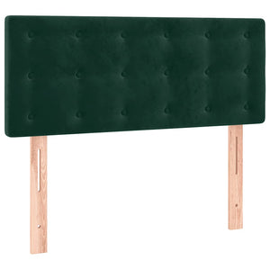 Κρεβάτι Boxspring με Στρώμα Σκούρο Πράσινο 90x190 εκ. Βελούδινο