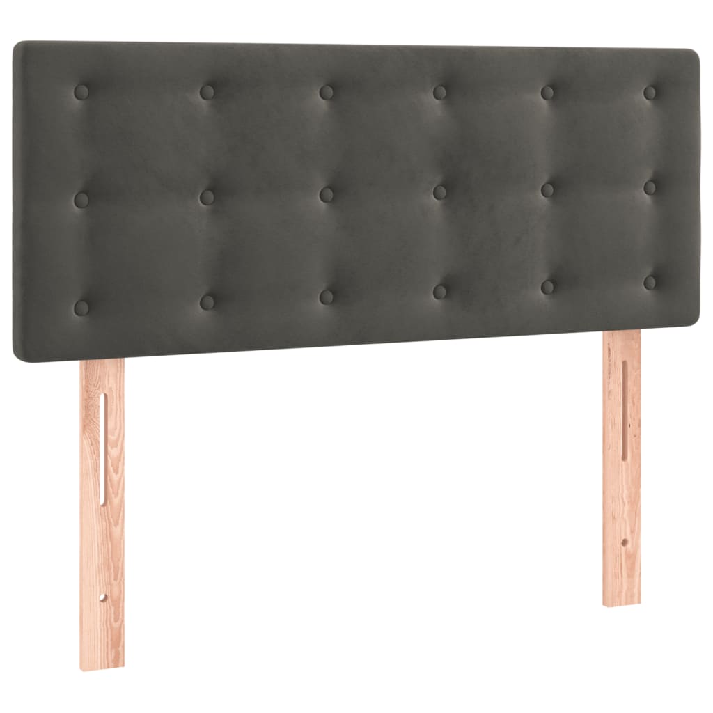 Κρεβάτι Boxspring με Στρώμα Σκούρο Γκρι 90x200 εκ. Βελούδινο