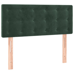 Κρεβάτι Boxspring με Στρώμα Σκούρο Πράσινο 90x200 εκ. Βελούδινο