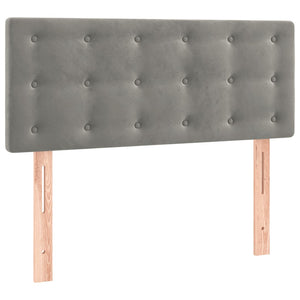 Κρεβάτι Boxspring με Στρώμα Ανοιχτό Γκρι 100x200 εκ. Βελούδινο - Pakobazaar
