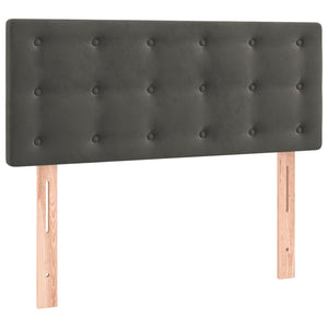Κρεβάτι Boxspring με Στρώμα Σκούρο Γκρι 100x200 εκ. Βελούδινο