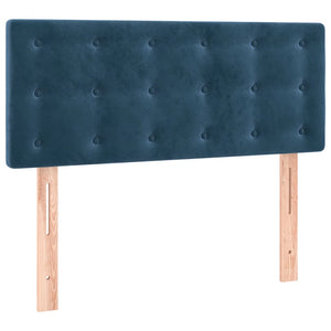 Κρεβάτι Boxspring με Στρώμα Σκούρο Μπλε 120x200 εκ. Βελούδινο