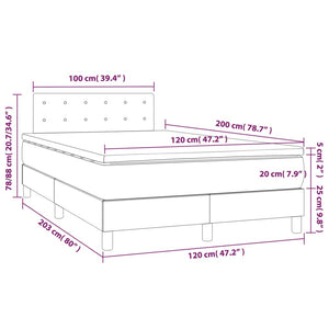Κρεβάτι Boxspring με Στρώμα Σκούρο Μπλε 120x200 εκ. Βελούδινο