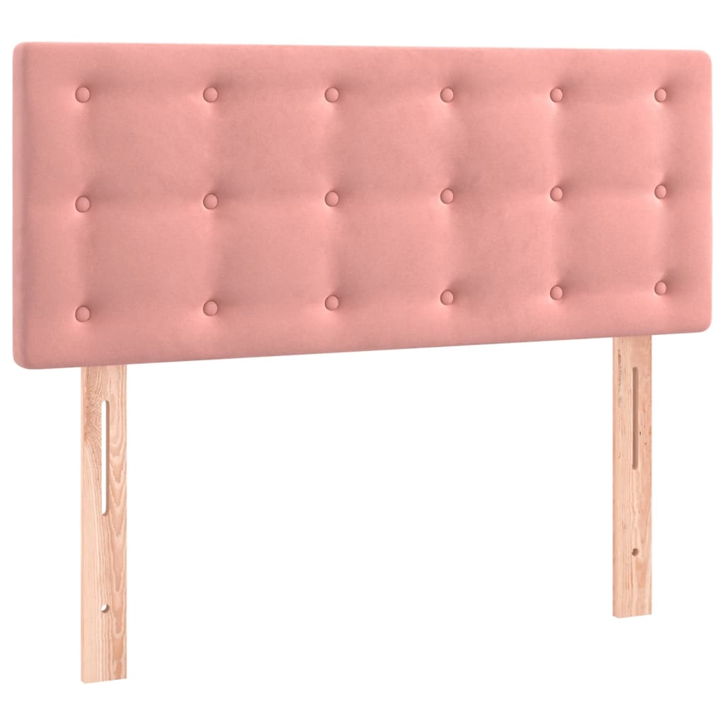 Κρεβάτι Boxspring με Στρώμα Ροζ 120x200 εκ. Βελούδινο
