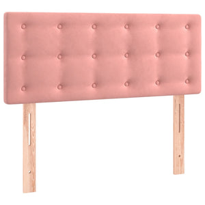 Κρεβάτι Boxspring με Στρώμα Ροζ 120x200 εκ. Βελούδινο