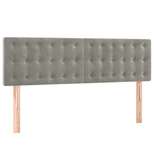 Κρεβάτι Boxspring με Στρώμα Ανοιχτό Γκρι 140x190 εκ. Βελούδινο - Pakobazaar