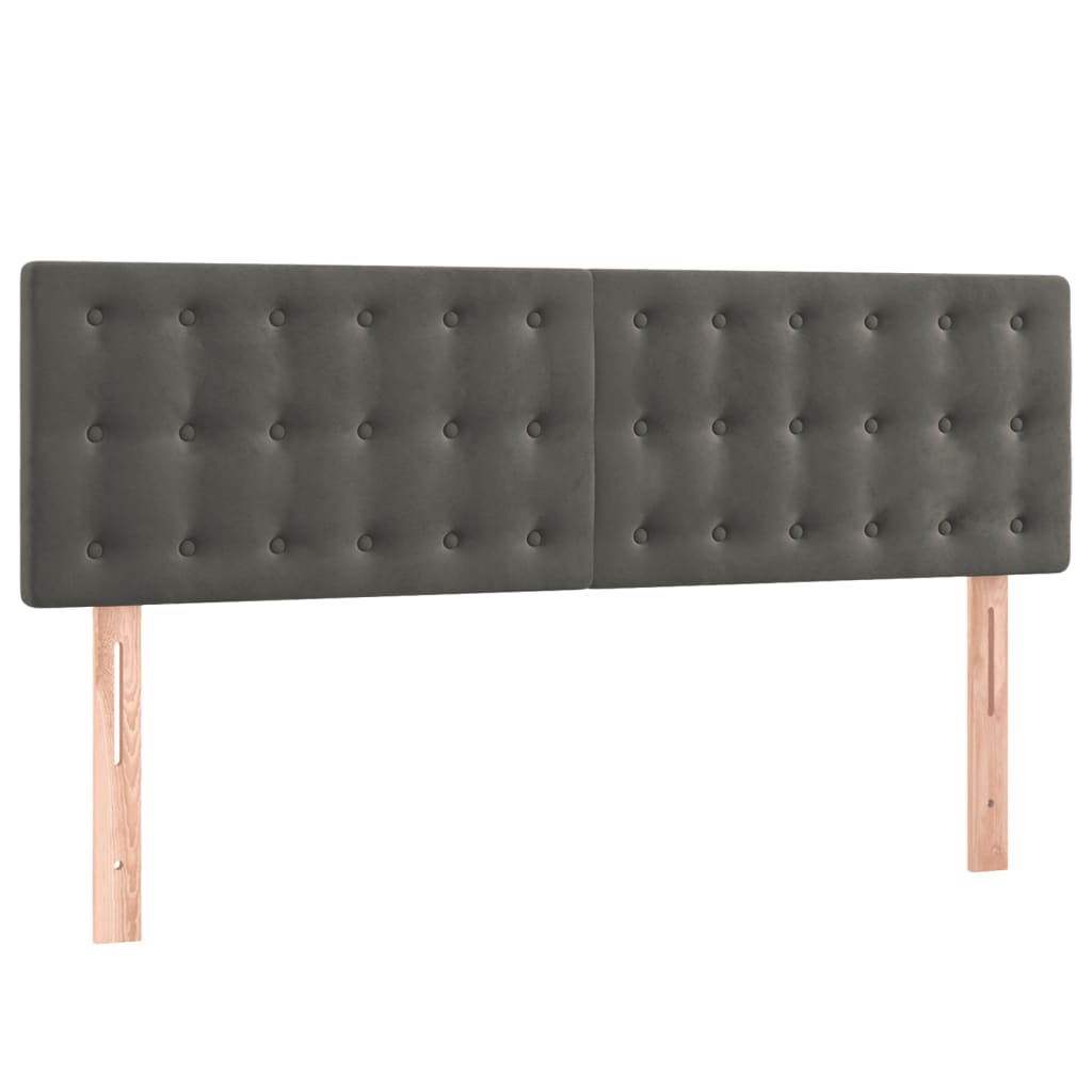 Κρεβάτι Boxspring με Στρώμα Σκούρο Γκρι 140x190 εκ. Βελούδινο