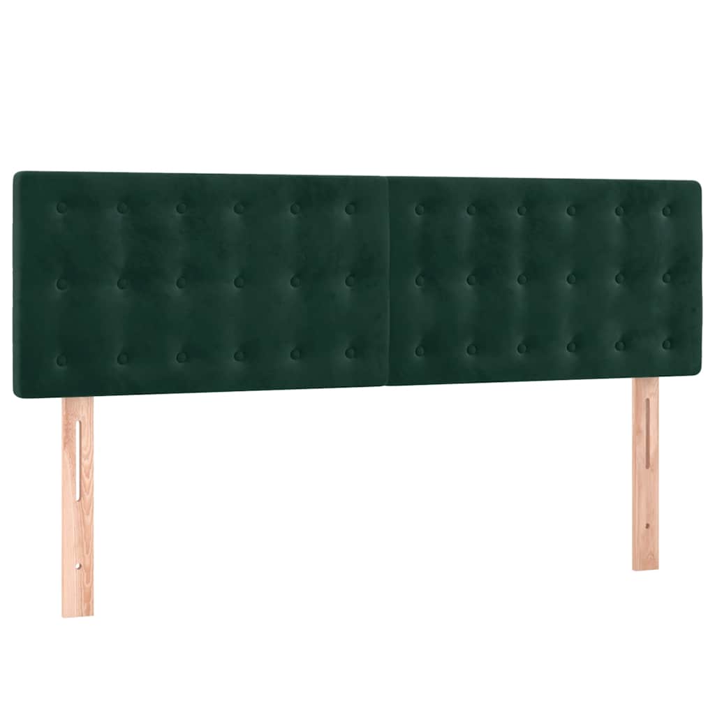 Κρεβάτι Boxspring με Στρώμα Σκούρο Πράσινο 140x190εκ. Βελούδινο
