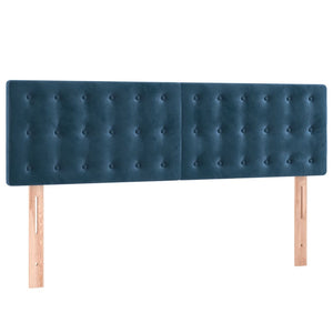 Κρεβάτι Boxspring με Στρώμα Σκούρο Μπλε 140x190 εκ. Βελούδινο - Pakobazaar