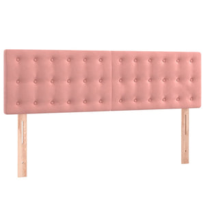 Κρεβάτι Boxspring με Στρώμα Ροζ 140x190 εκ. Βελούδινο
