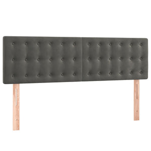 Κρεβάτι Boxspring με Στρώμα Σκούρο Γκρι 140x200 εκ. Βελούδινο
