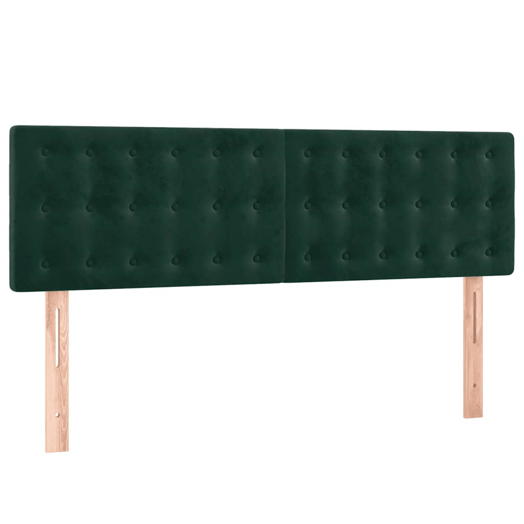 Κρεβάτι Boxspring με Στρώμα Σκούρο Πράσινο 140x200εκ. Βελούδινο