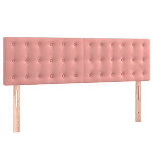 Κρεβάτι Boxspring με Στρώμα Ροζ 140x200 εκ. Βελούδινο