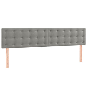 Κρεβάτι Boxspring με Στρώμα Ανοιχτό Γκρι 160x200 εκ. Βελούδινο