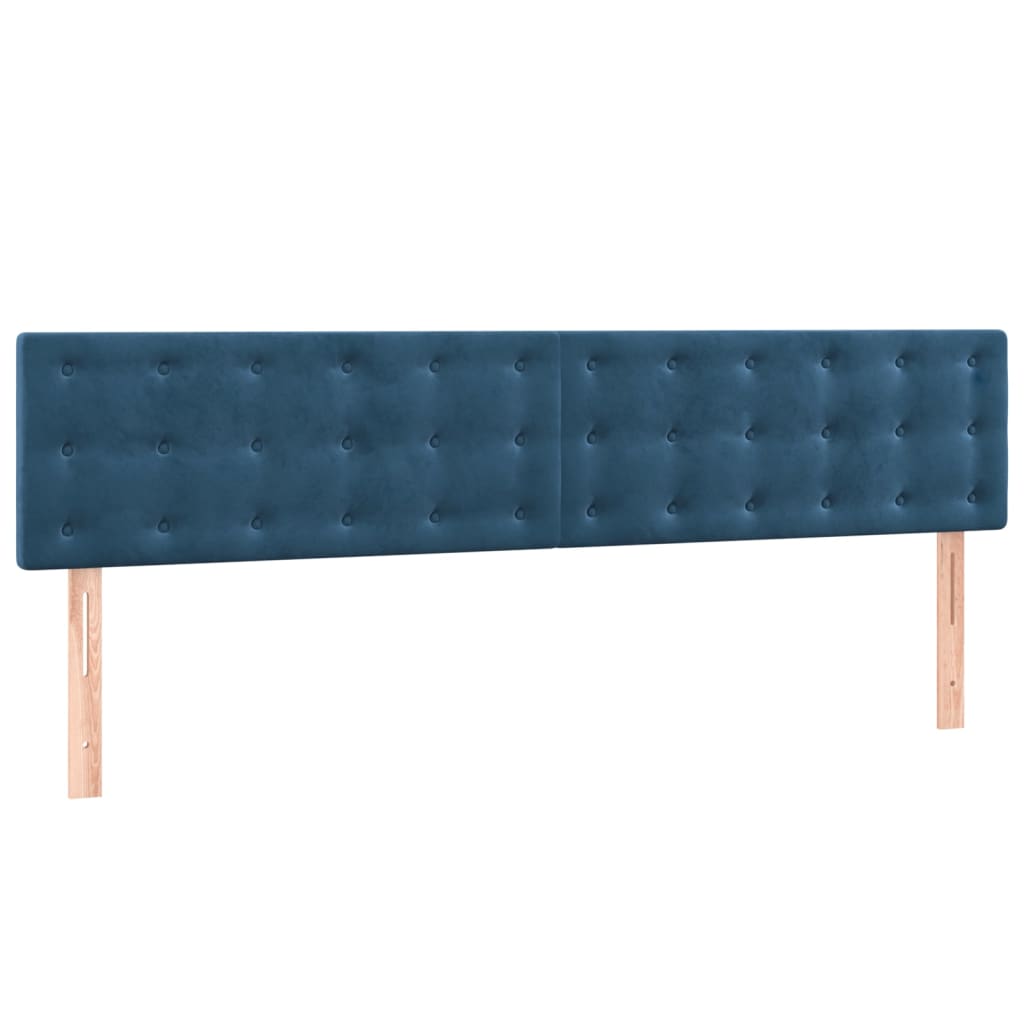 Κρεβάτι Boxspring με Στρώμα Σκούρο Μπλε 160x200 εκ. Βελούδινο