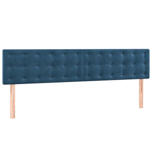 Κρεβάτι Boxspring με Στρώμα Σκούρο Μπλε 160x200 εκ. Βελούδινο