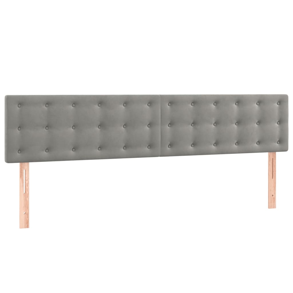 Κρεβάτι Boxspring με Στρώμα Ανοιχτό Γκρι 180x200 εκ. Βελούδινο