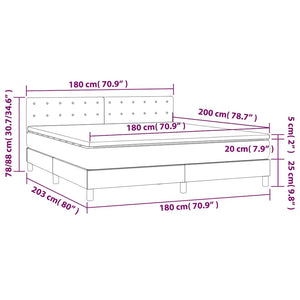 Κρεβάτι Boxspring με Στρώμα Σκούρο Πράσινο 180x200εκ. Βελούδινο