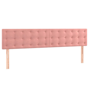 Κρεβάτι Boxspring με Στρώμα Ροζ 200x200 εκ. Βελούδινο
