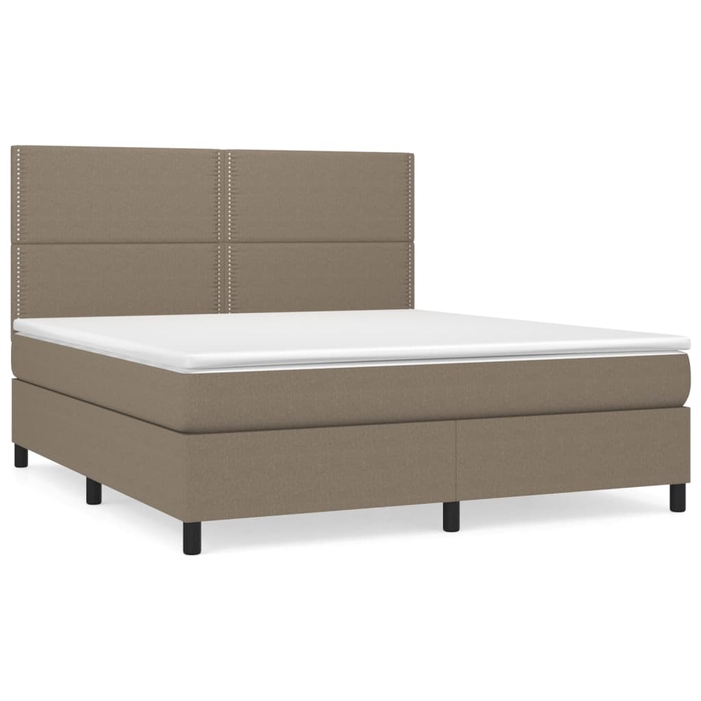 Κρεβάτι Boxspring με Στρώμα Taupe 160x200 εκ. Υφασμάτινο