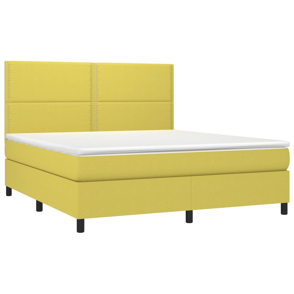 Κρεβάτι Boxspring με Στρώμα Πράσινο 180x200 εκ.Υφασμάτινο