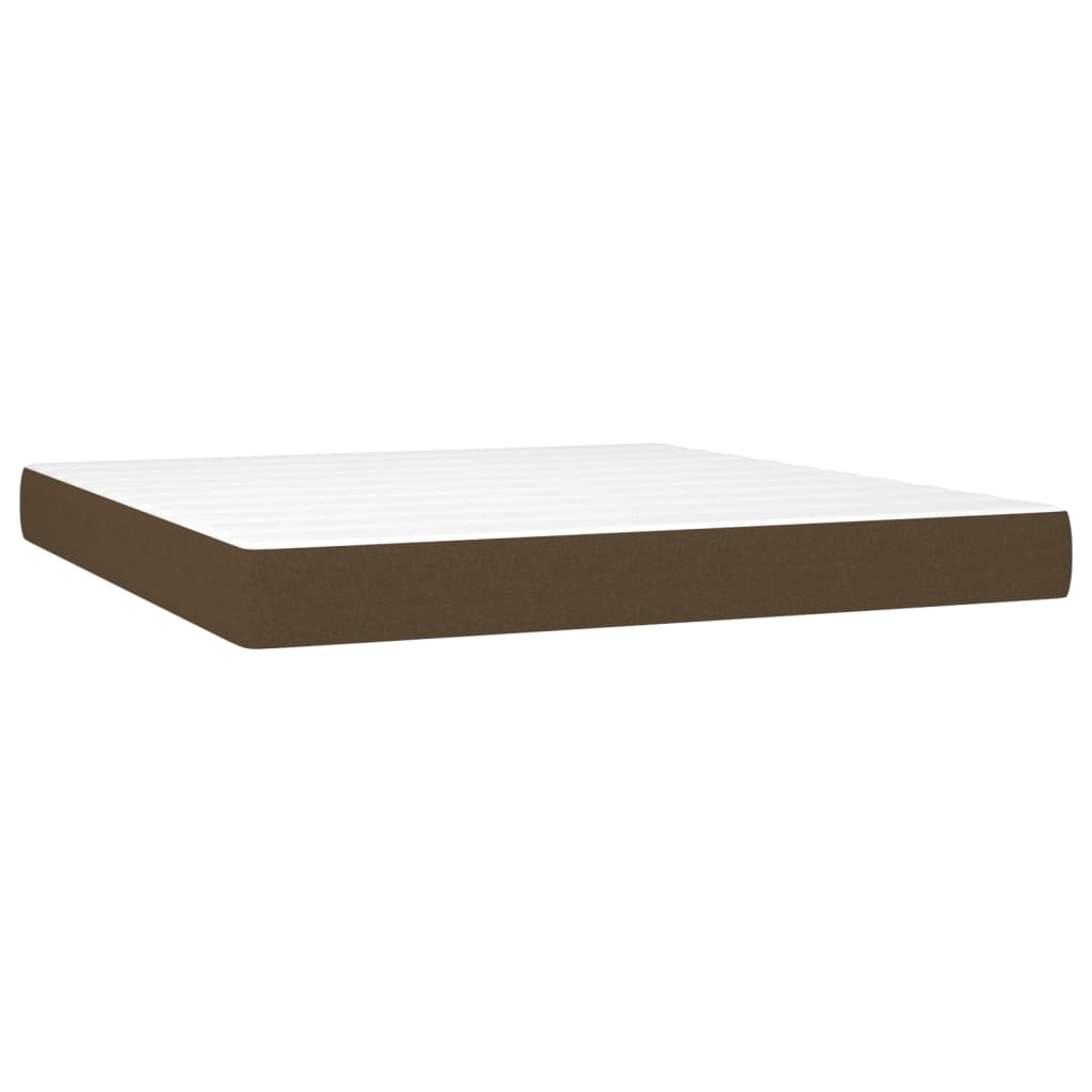 Κρεβάτι Boxspring με Στρώμα Σκούρο Καφέ 180x200 εκ Υφασμάτινο - Pakobazaar