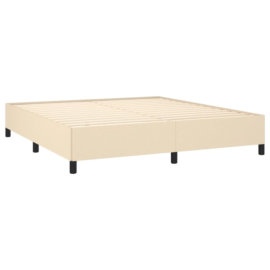 Κρεβάτι Boxspring με Στρώμα Κρεμ 180x200 εκ. Υφασμάτινο - Pakobazaar