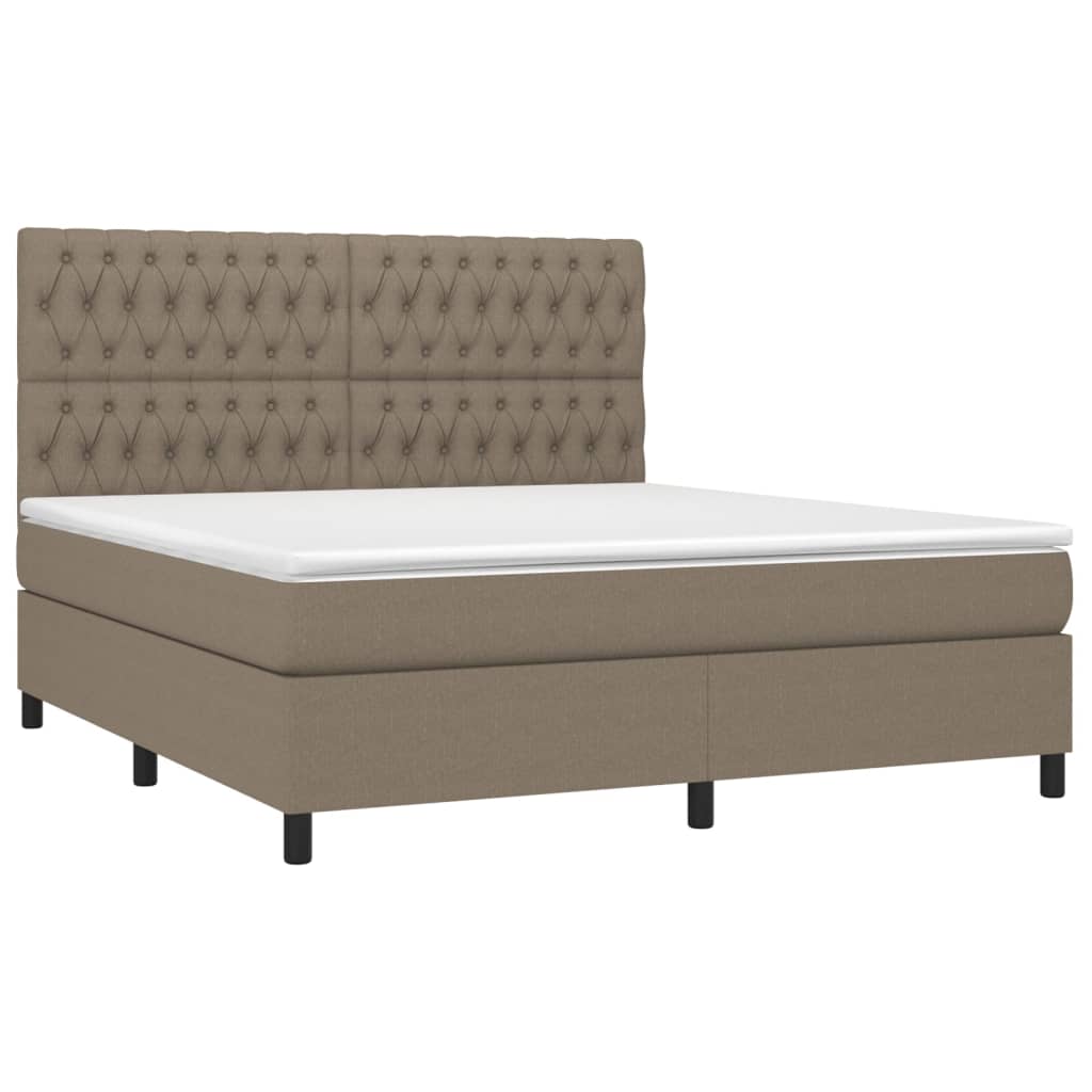Κρεβάτι Boxspring με Στρώμα Taupe 180x200 εκ. Υφασμάτινο