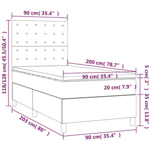 Κρεβάτι Boxspring με Στρώμα Πράσινο 90x200 εκ. Υφασμάτινο