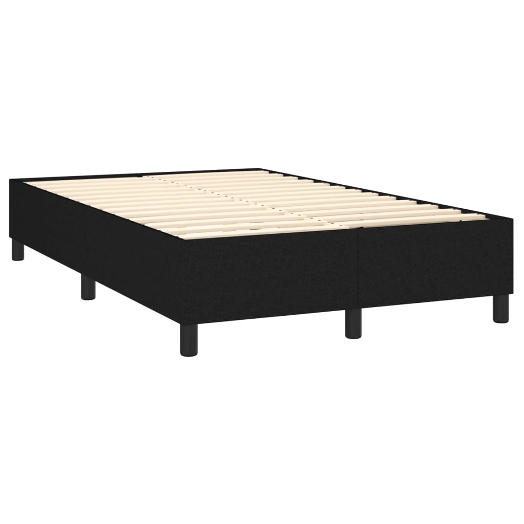 Κρεβάτι Boxspring με Στρώμα Μαύρο 120x200 εκ. Υφασμάτινο