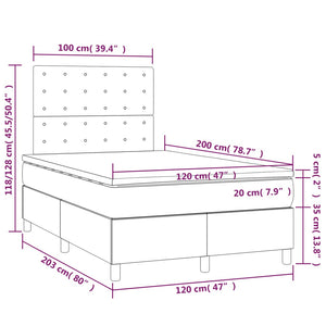 Κρεβάτι Boxspring με Στρώμα Πράσινο 120x200 εκ. Υφασμάτινο