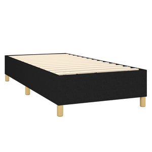 Κρεβάτι Boxspring με Στρώμα Μαύρο 90x200 εκ. Υφασμάτινο