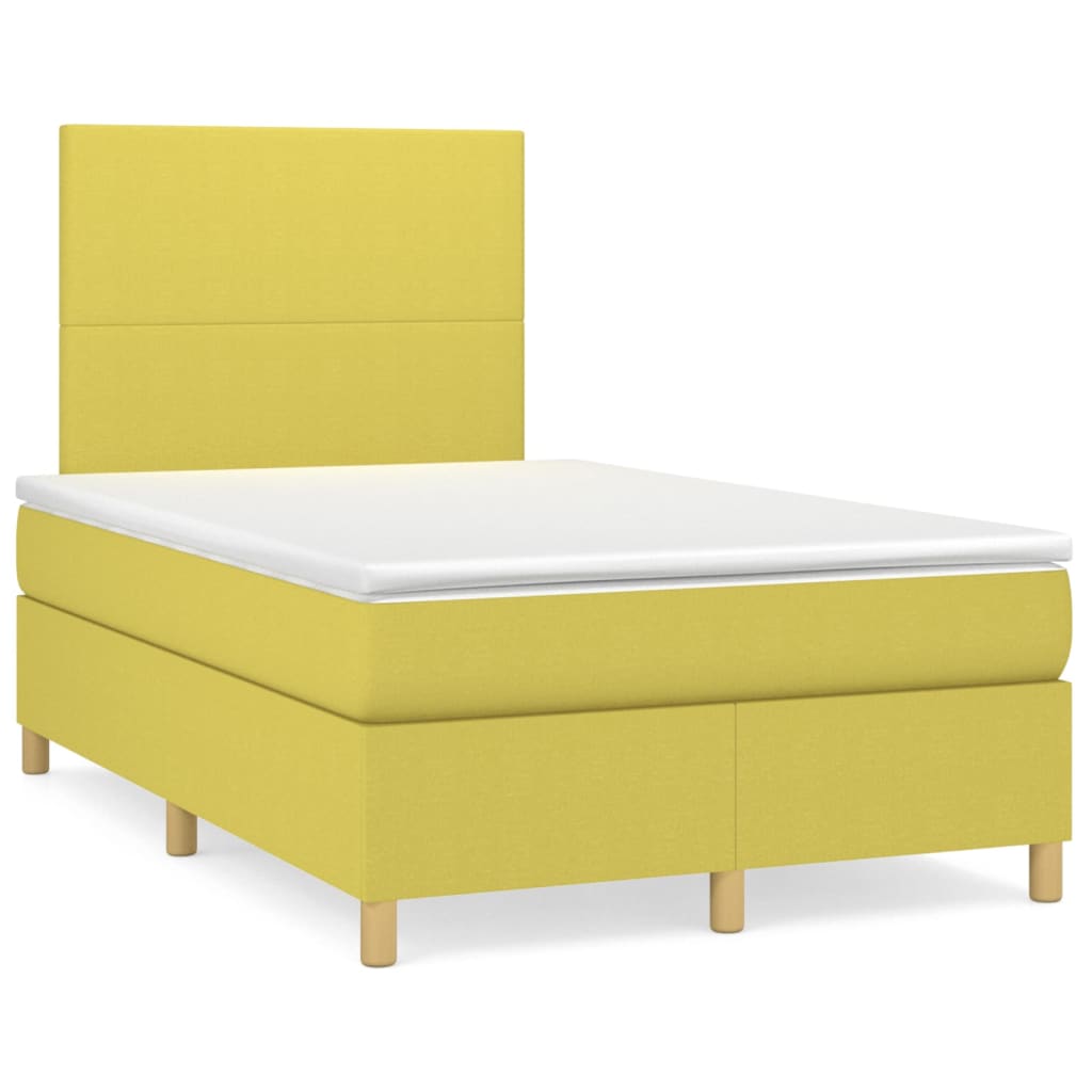 Κρεβάτι Boxspring με Στρώμα Πράσινο 120x200 εκ. Υφασμάτινο