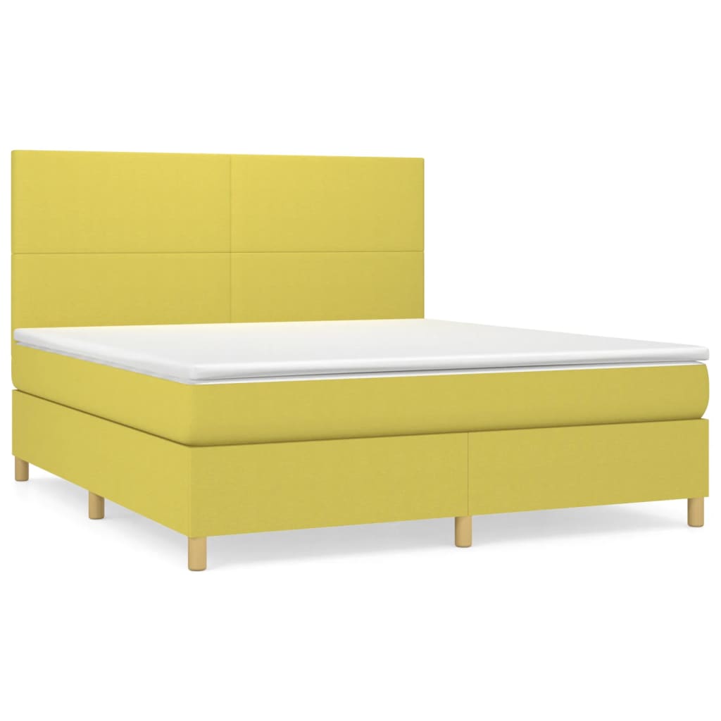 Κρεβάτι Boxspring με Στρώμα Πράσινο 180x200 εκ.Υφασμάτινο