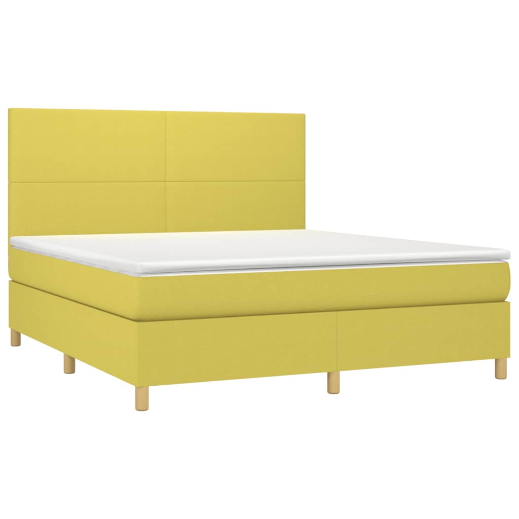 Κρεβάτι Boxspring με Στρώμα Πράσινο 180x200 εκ.Υφασμάτινο