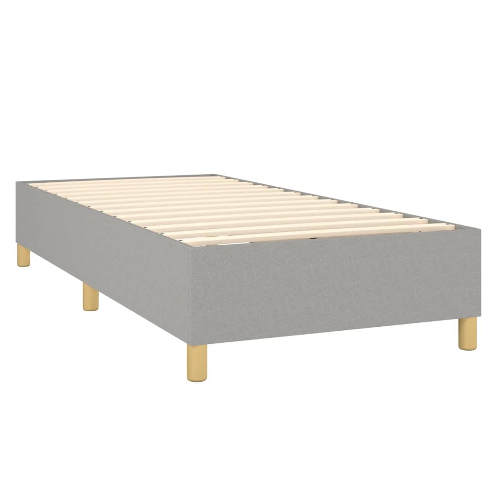 Κρεβάτι Boxspring με Στρώμα Ανοιχτό Γκρι 80x200 εκ. Υφασμάτινο