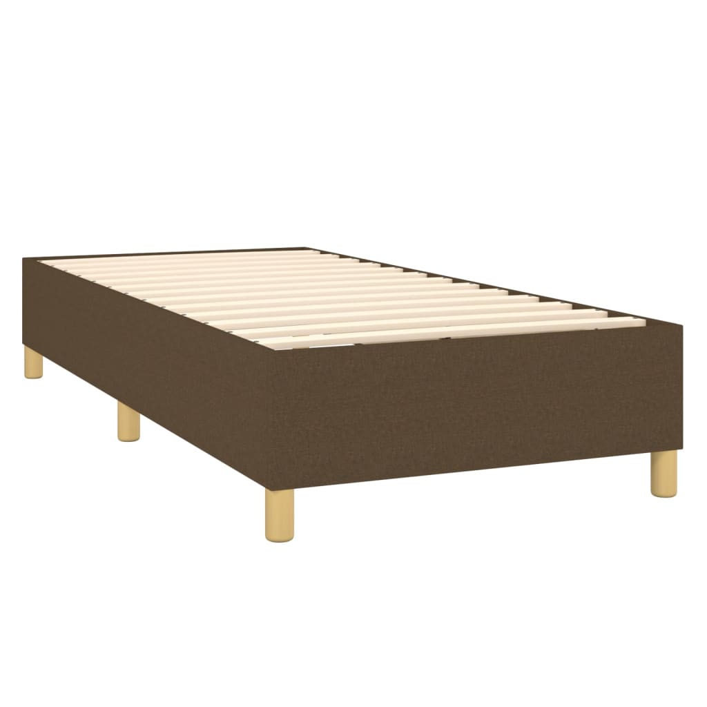 Κρεβάτι Boxspring με Στρώμα Σκούρο Καφέ 80x200 εκ. Υφασμάτινο