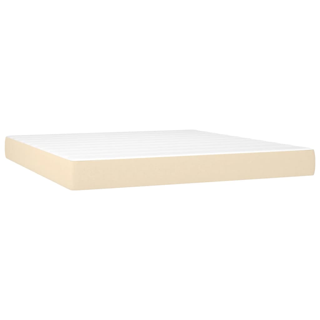 Κρεβάτι Boxspring με Στρώμα Κρεμ 160x200 εκ. Υφασμάτινο