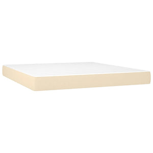 Κρεβάτι Boxspring με Στρώμα Κρεμ 160x200 εκ. Υφασμάτινο