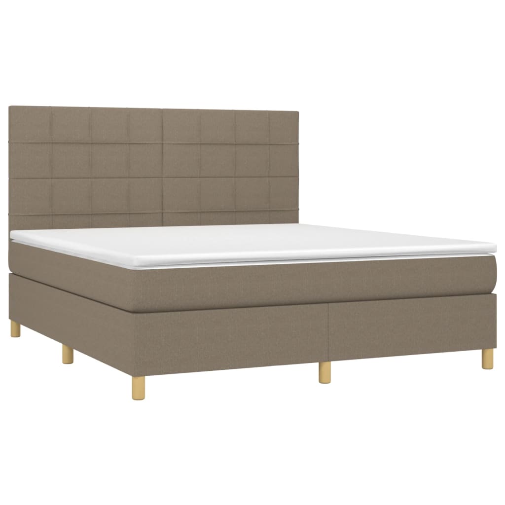 Κρεβάτι Boxspring με Στρώμα Taupe 160x200 εκ. Υφασμάτινο