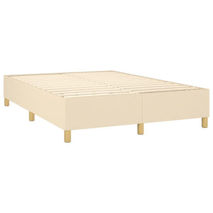 Κρεβάτι Boxspring με Στρώμα Κρεμ 140x190 εκ. Υφασμάτινο - Pakobazaar