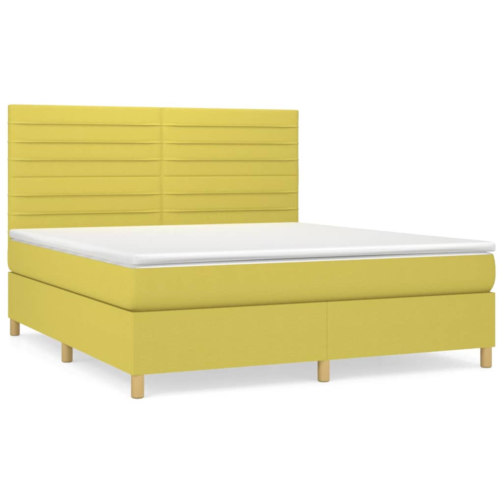 Κρεβάτι Boxspring με Στρώμα Πράσινο 180x200 εκ.Υφασμάτινο