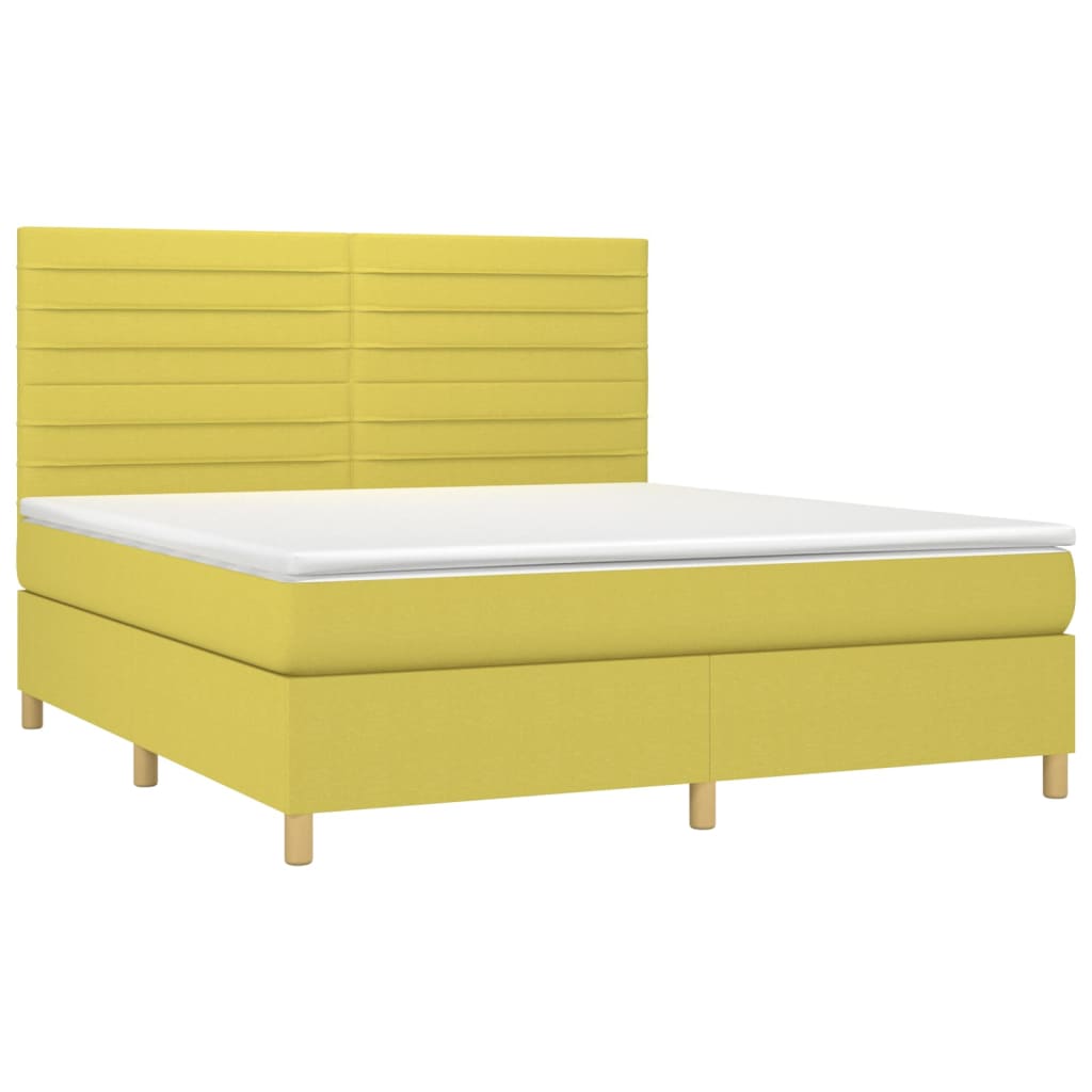 Κρεβάτι Boxspring με Στρώμα Πράσινο 180x200 εκ.Υφασμάτινο