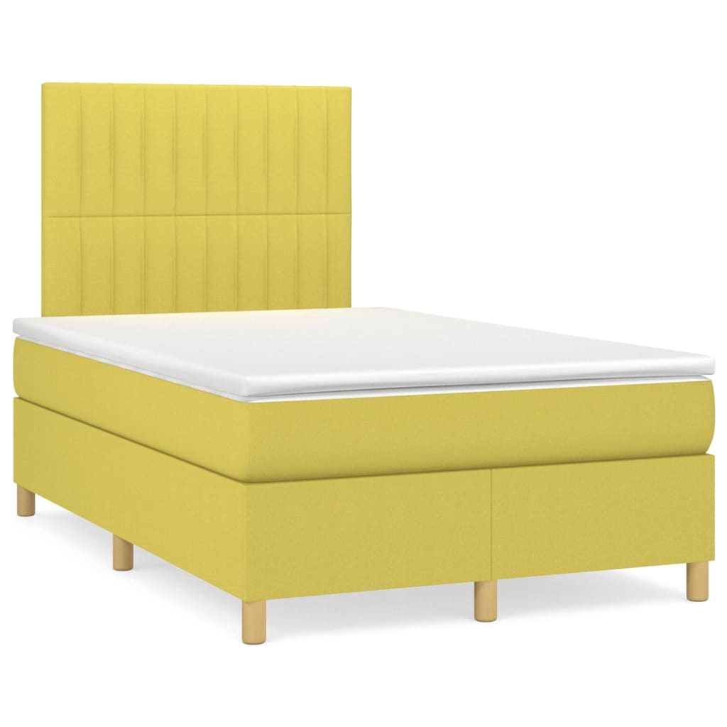 Κρεβάτι Boxspring με Στρώμα Πράσινο 120x200 εκ. Υφασμάτινο