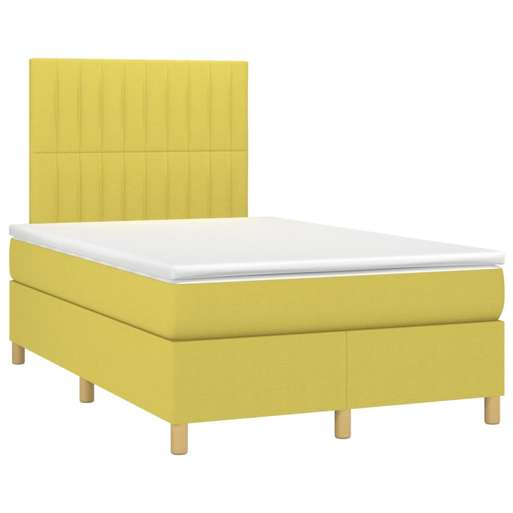 Κρεβάτι Boxspring με Στρώμα Πράσινο 120x200 εκ. Υφασμάτινο
