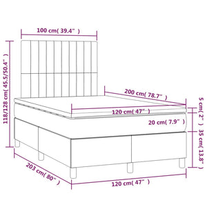 Κρεβάτι Boxspring με Στρώμα Πράσινο 120x200 εκ. Υφασμάτινο