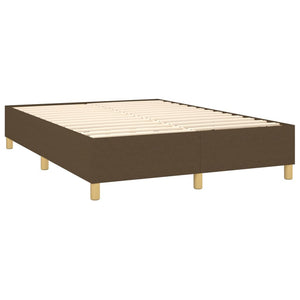 Κρεβάτι Boxspring με Στρώμα Σκούρο Καφέ 140x200 εκ Υφασμάτινο - Pakobazaar