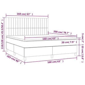 Κρεβάτι Boxspring με Στρώμα Αν. Πράσινο 160x200εκ Υφασμάτινο