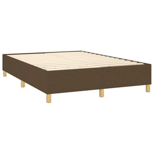 Κρεβάτι Boxspring με Στρώμα Σκούρο Καφέ 140x200 εκ Υφασμάτινο - Pakobazaar