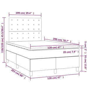 Κρεβάτι Boxspring με Στρώμα Πράσινο 120x200 εκ. Υφασμάτινο